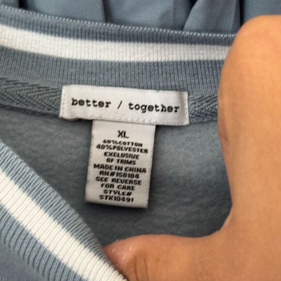 Better Together NWT Women's Size XL 2 PC Set- Sweatshirt and Skirt light blue - Picture 11 of 12
